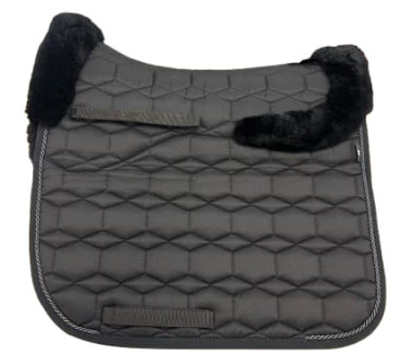 Mattes Lammfell Schabracke Fellrand vorne und hinten-graphite