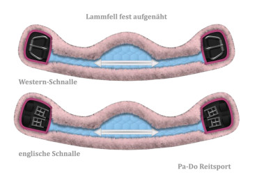 Preview: Mattes Lammfell Mondgurt abnehmbares Lammfell