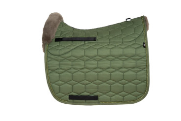 Preview: Mattes Lammfell Schabracke Fellrand vorne -khaki