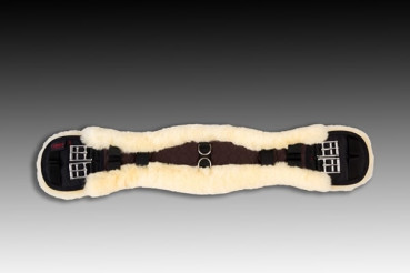 Preview: Christ Lammfell Sattelgurt/ Konturgurt Dressur, braun-natur