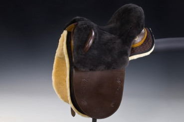 Preview: Christ Lammfell Sattelbezug Stocksättel- braun