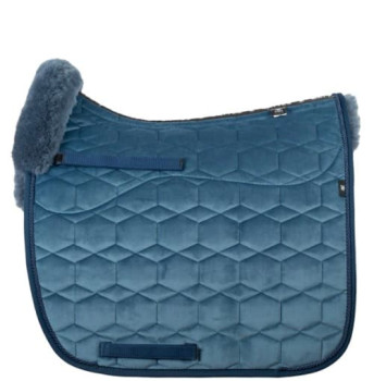 Preview: Mattes Schabracke mit Lammfell, Fellrand vorne, samt - schnell verfügbar