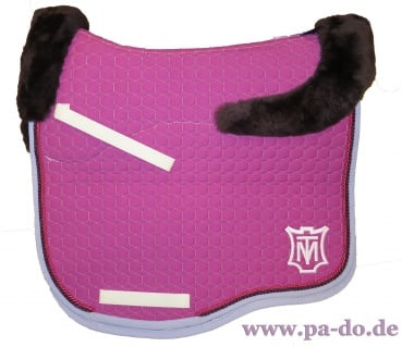 Preview: Mattes EUROFIT Schabracke mit Sattelkissen, Fellrand vorne und hinten, freie Farbwahl