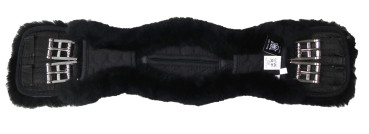 Preview: Mattes Lammfellgurt anatomisch schwarz