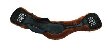 Preview: Mattes SLIM-LINE Lammfell Sattelgurt-Kurzgurt ATHLETICO mit abnehmbarem Lammfellbezug