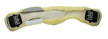 Preview: Mattes SLIM-LINE Lammfell Mond Sattelgurt-Kurzgurt mit abnehmbarem Lammfellbezug