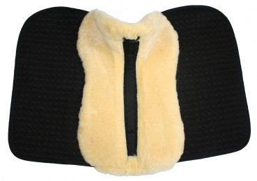 Preview: Mattes EUROFIT Schabracke mit Sattelkissen, Fellrand vorne und hinten, freie Farbwahl