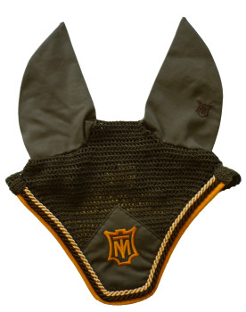 Preview: Mattes Orange-Taupe Kollektion Ohrenkappe/ Fliegenmütze