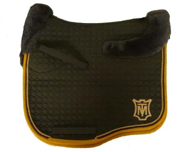 Mattes Orange-Taupe Kollektion Eurofit Schabracke mit Lammfellkissen