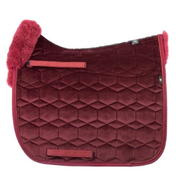 Preview: Mattes Lammfell Schabracke Fellrand vorne -Samt bordeaux