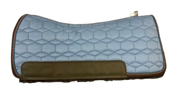 Mattes Westernpad Square Pad komplett Lammfell -XL , Cornet Blue