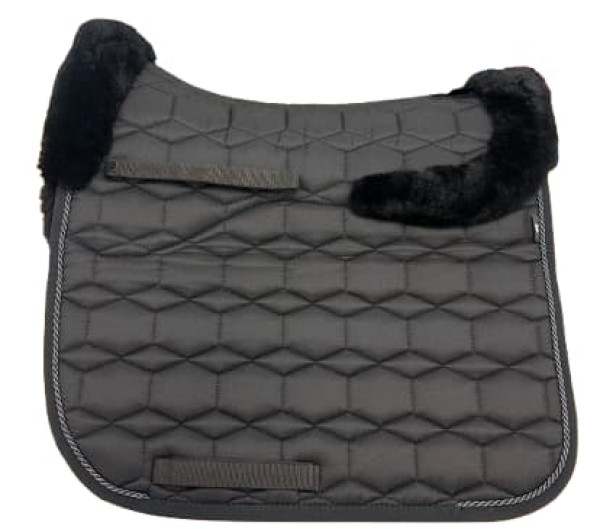 Mattes Lammfell Schabracke Fellrand vorne und hinten-graphite