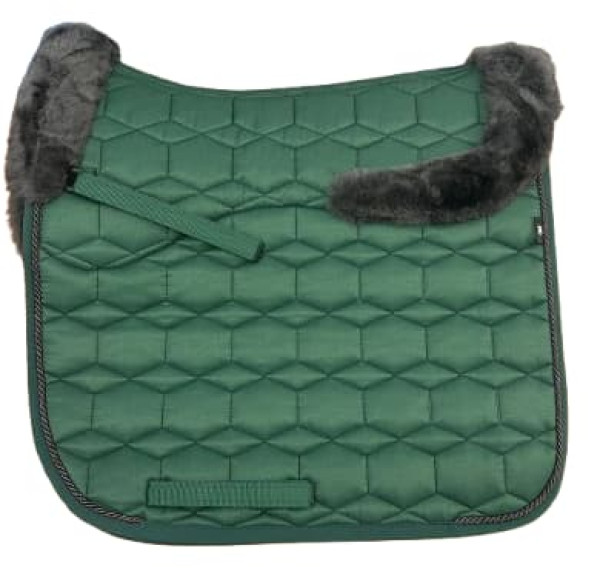 Mattes Lammfell Schabracke Fellrand vorne und hinten-racing green